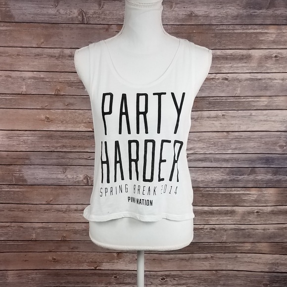 VS PINK Party Harder Spring Break 2014 Crop Tank - Picture 1 of 6